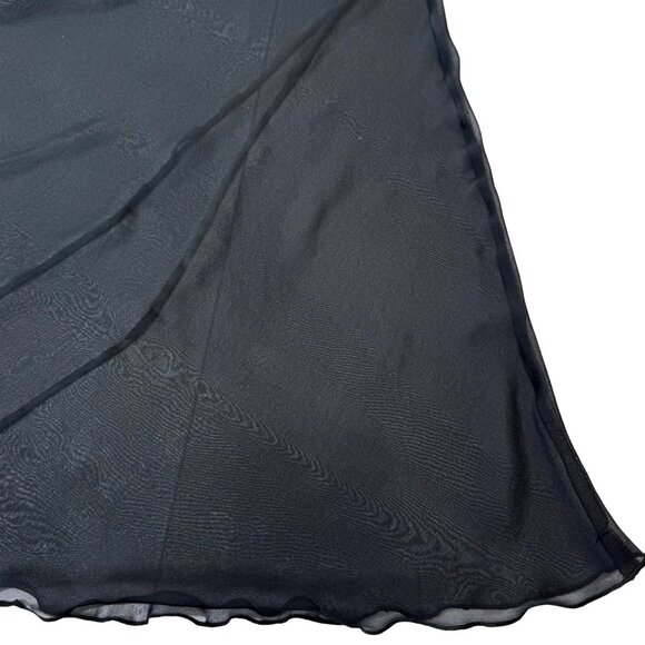 SKIMS Romance Chiffon Halter Silk Slip Dress Onyx 4X - Picture 7 of 11